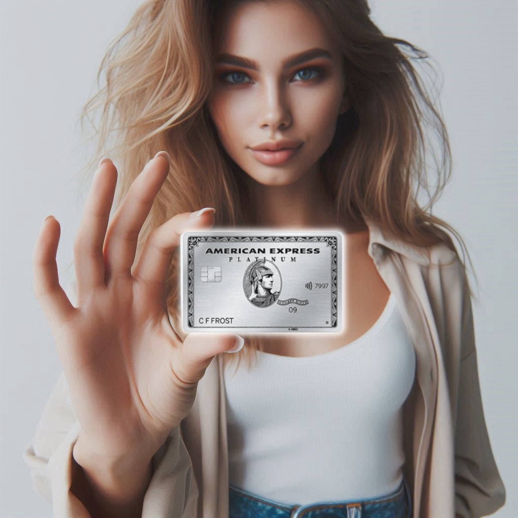 American Express Platinum Card held by woman 