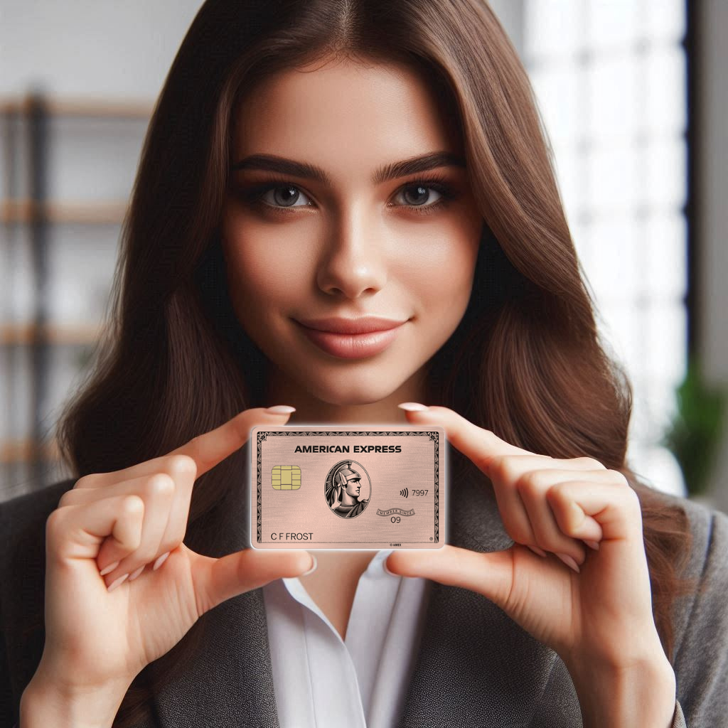 American Express Gold Card held by young professional woman